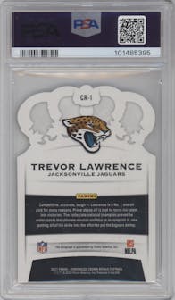 Trevor Lawrence from the 2021 Panini Chronicles set graded by PSA and given an overall grade of 10.