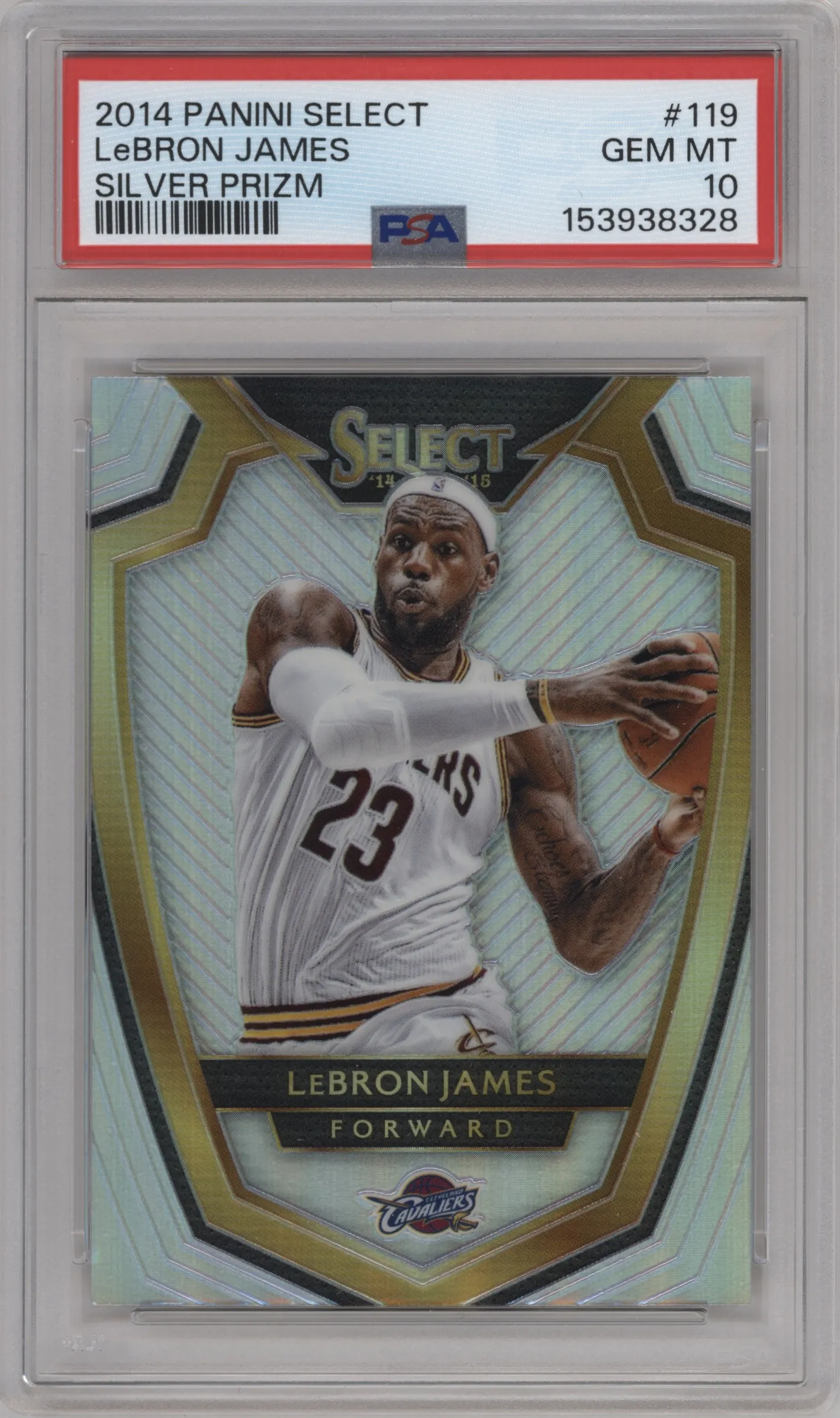 2014 Panini Select Pre.Lvl. LeBron James Silver Prizm #119 PSA 10