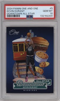 Kevin Durant from the 2024-25 Panini One and One set graded by PSA and given an overall grade of 10.