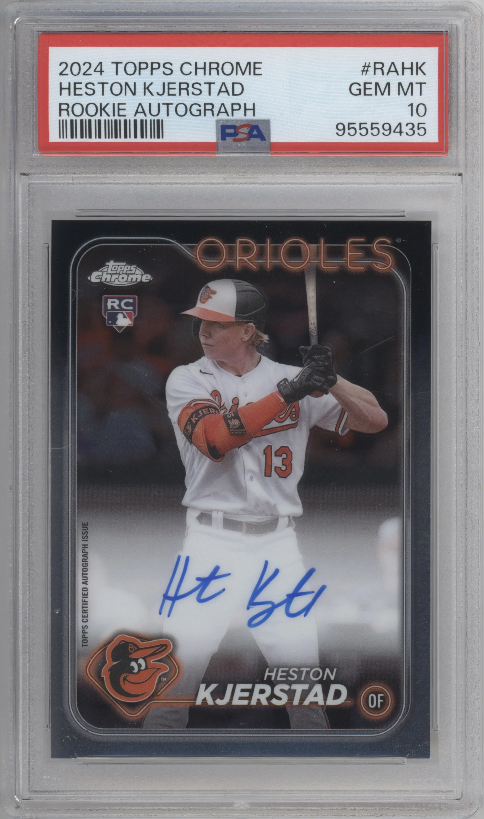 2024 Topps Chrome Rke.Auto Heston Kjerstad PSA 10