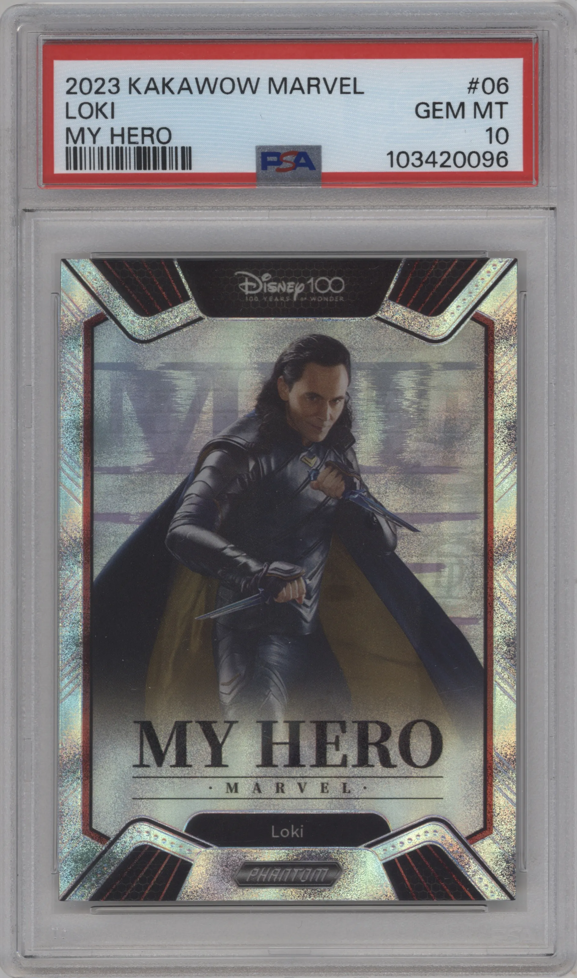 2023 Kakawow Phantom Disney 100 Marvel My Hero Loki #PM-MH-06 PSA 10