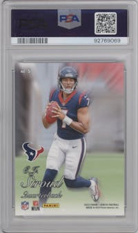 C.J. Stroud from the 2023 Panini Zenith set graded by PSA and given an overall grade of 10.