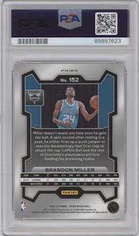 Brandon Miller from the 2023-24 Panini Prizm set featuring a Pink Ice parallel graded by PSA and given an overall grade of 10.