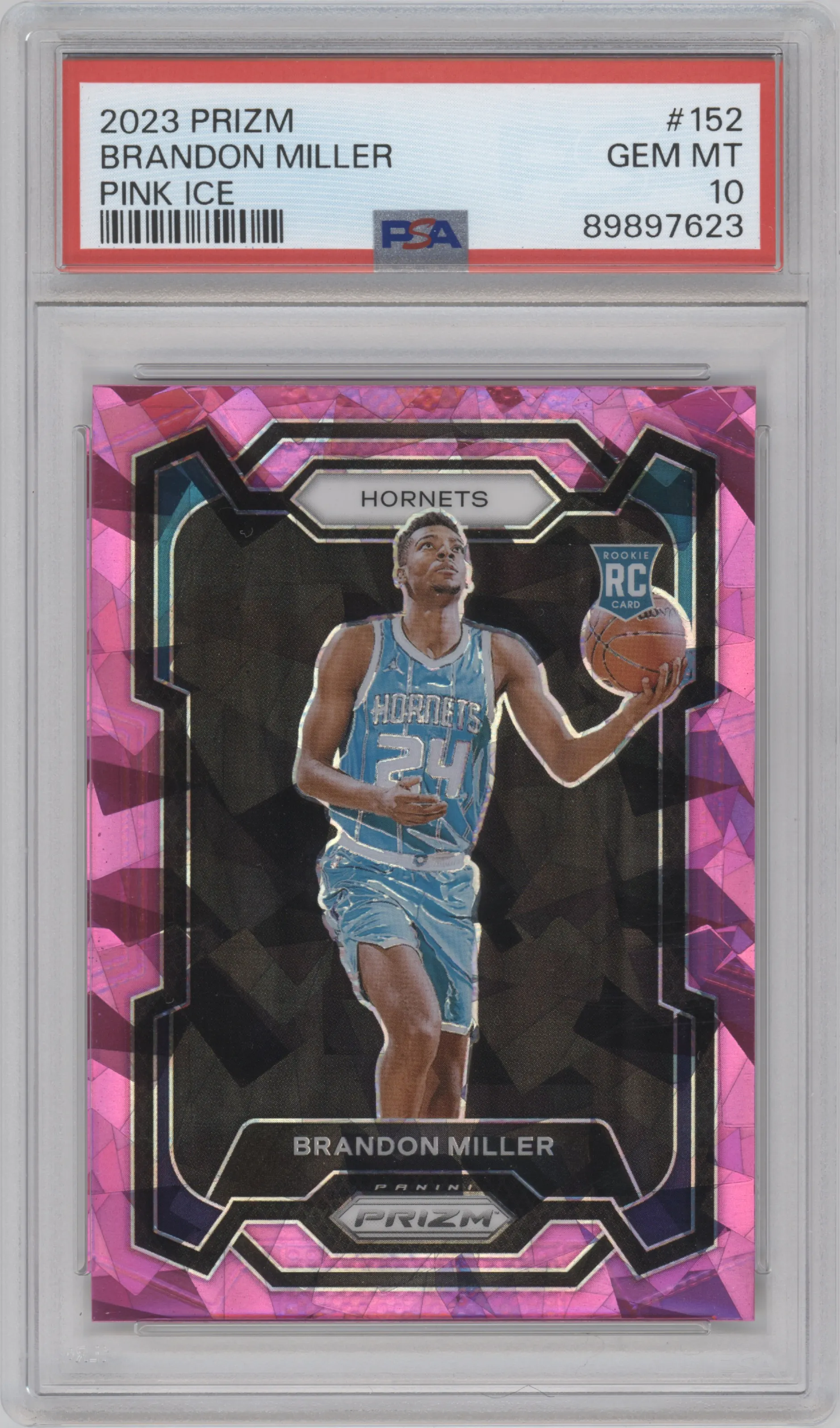 2023 Panini Prizm Brandon Miller Pink Ice #152 PSA 10