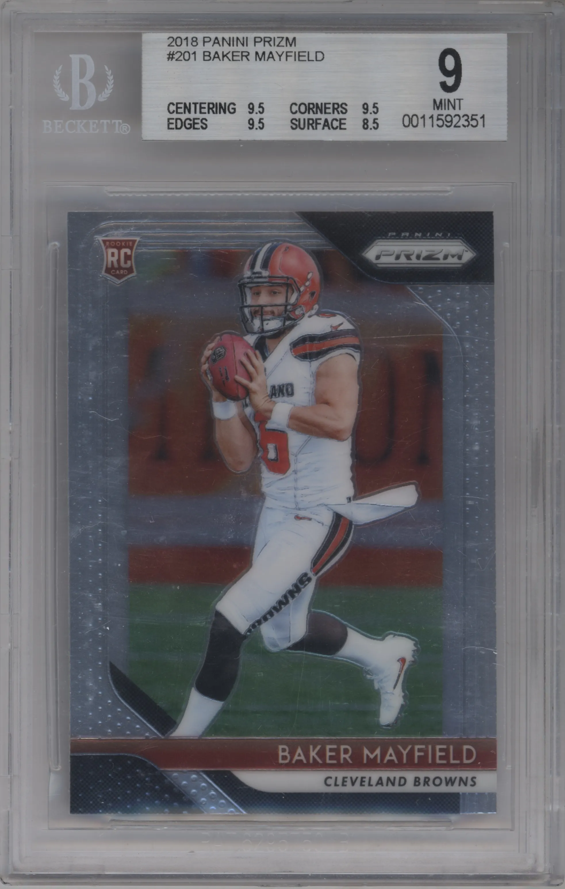 2018 Panini Prizm Baker Mayfield #201 BGS 9