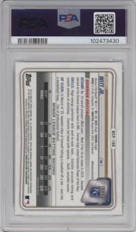 Bobby Witt Jr. from the 2020 Bowman Chrome set graded by PSA and given an overall grade of 10.