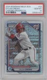 Dylan Crews from the 2024 Bowman Mega Box set graded by PSA and given an overall grade of 10.