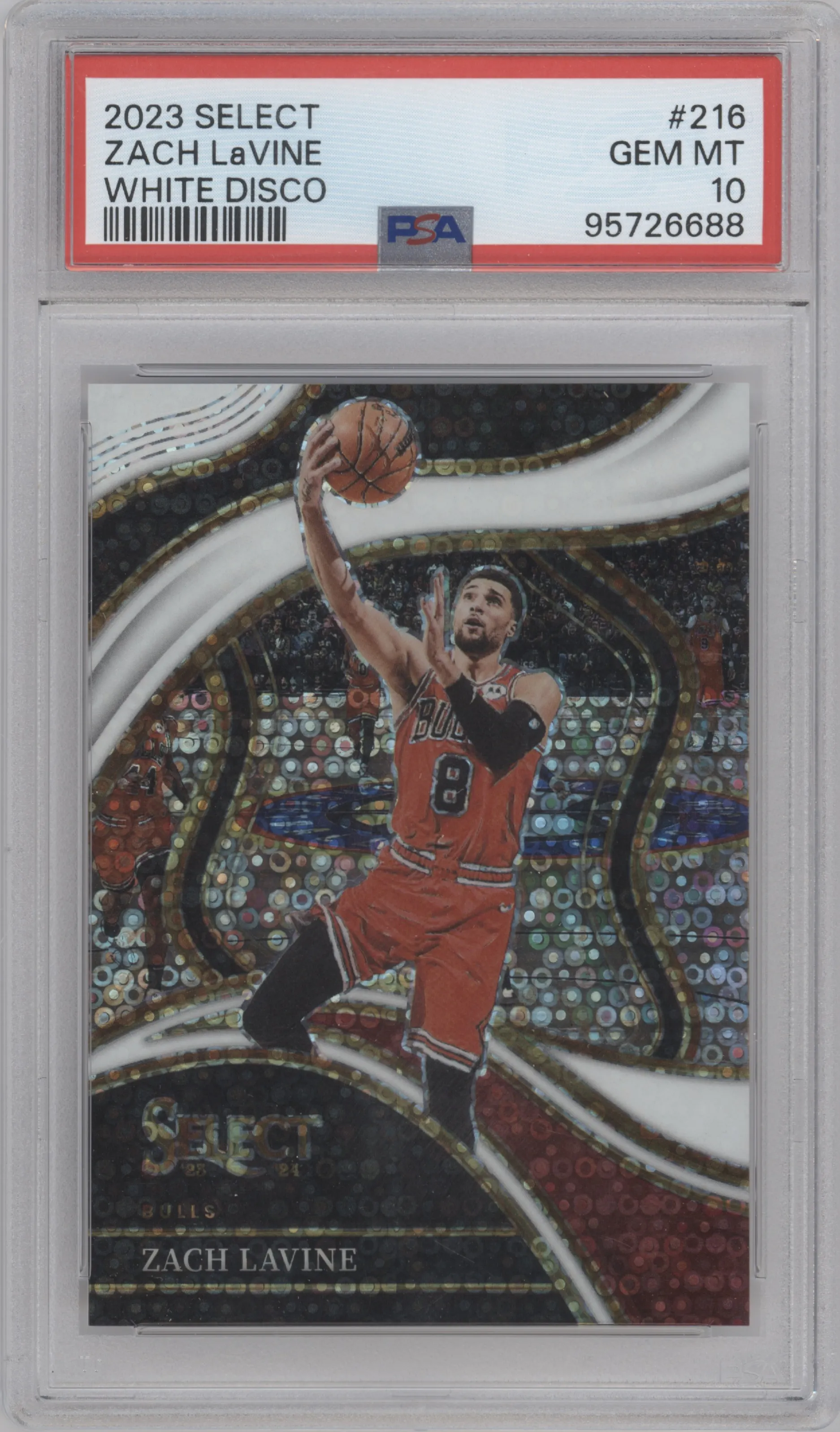 2023 Panini Select Courtside Zach LaVine Disco White PSA 10