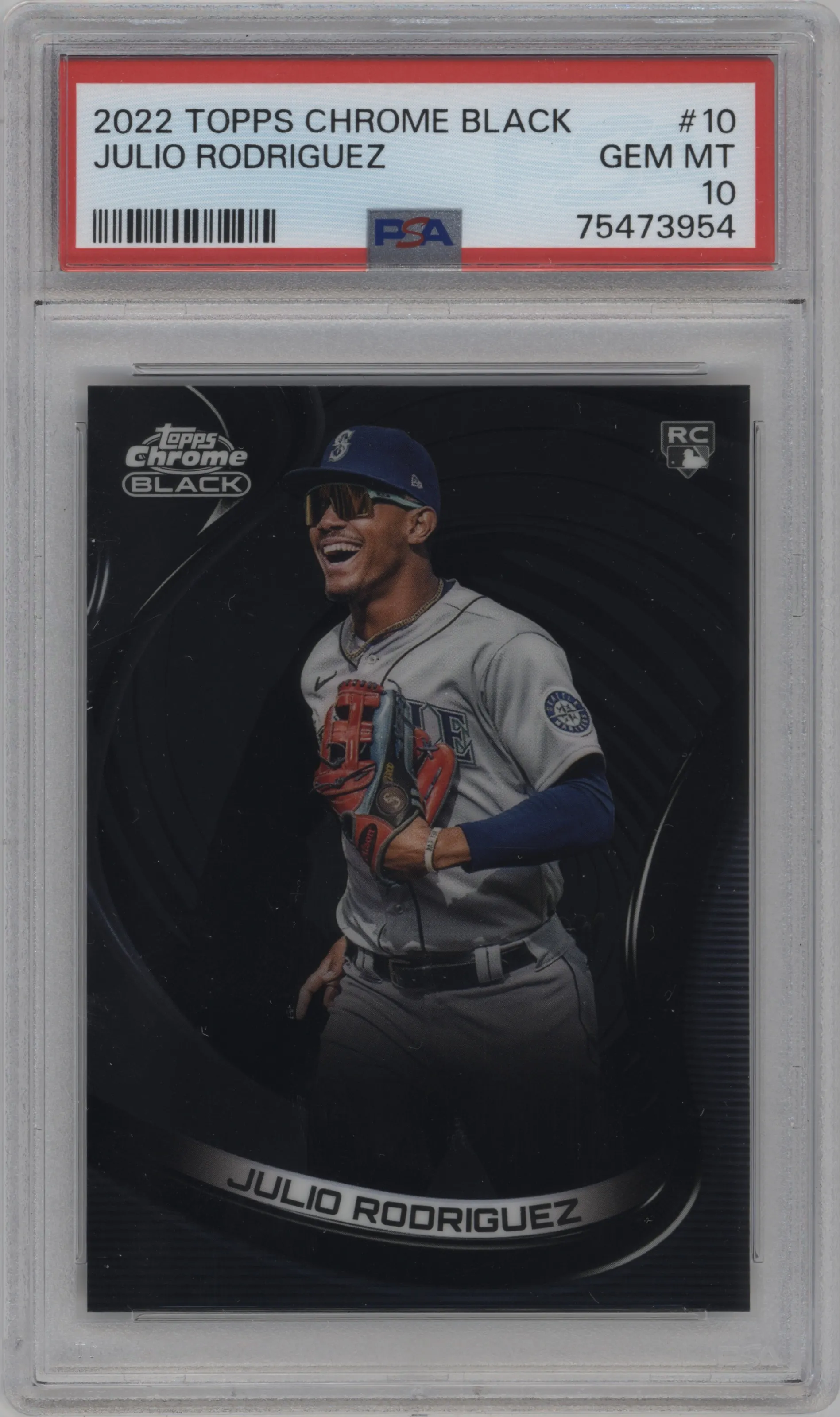 2022 Topps Chrome Black Julio Rodriguez #10 PSA 10