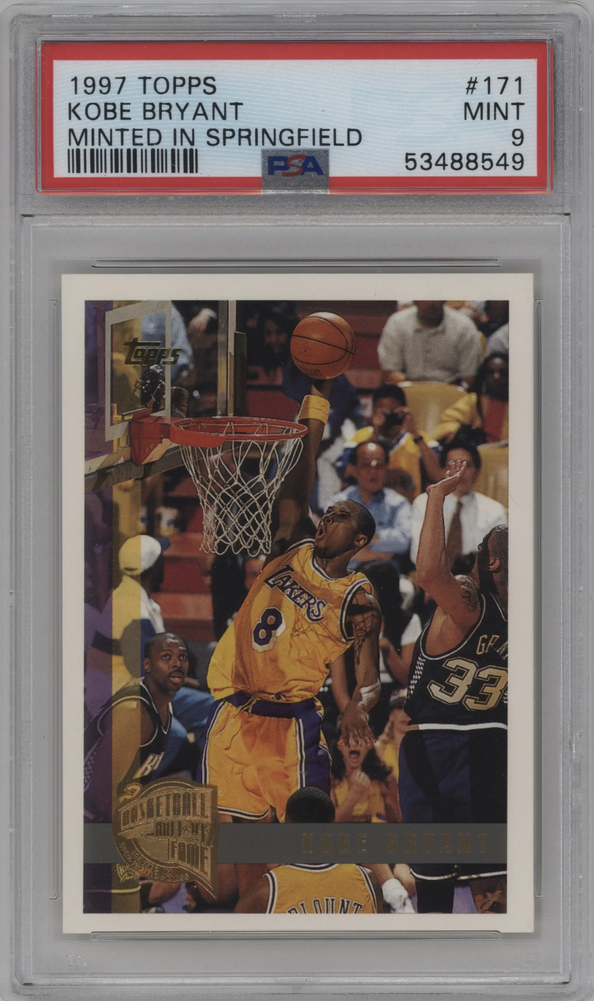 1997 Topps Kobe Bryant Minted in Springfield PSA 9