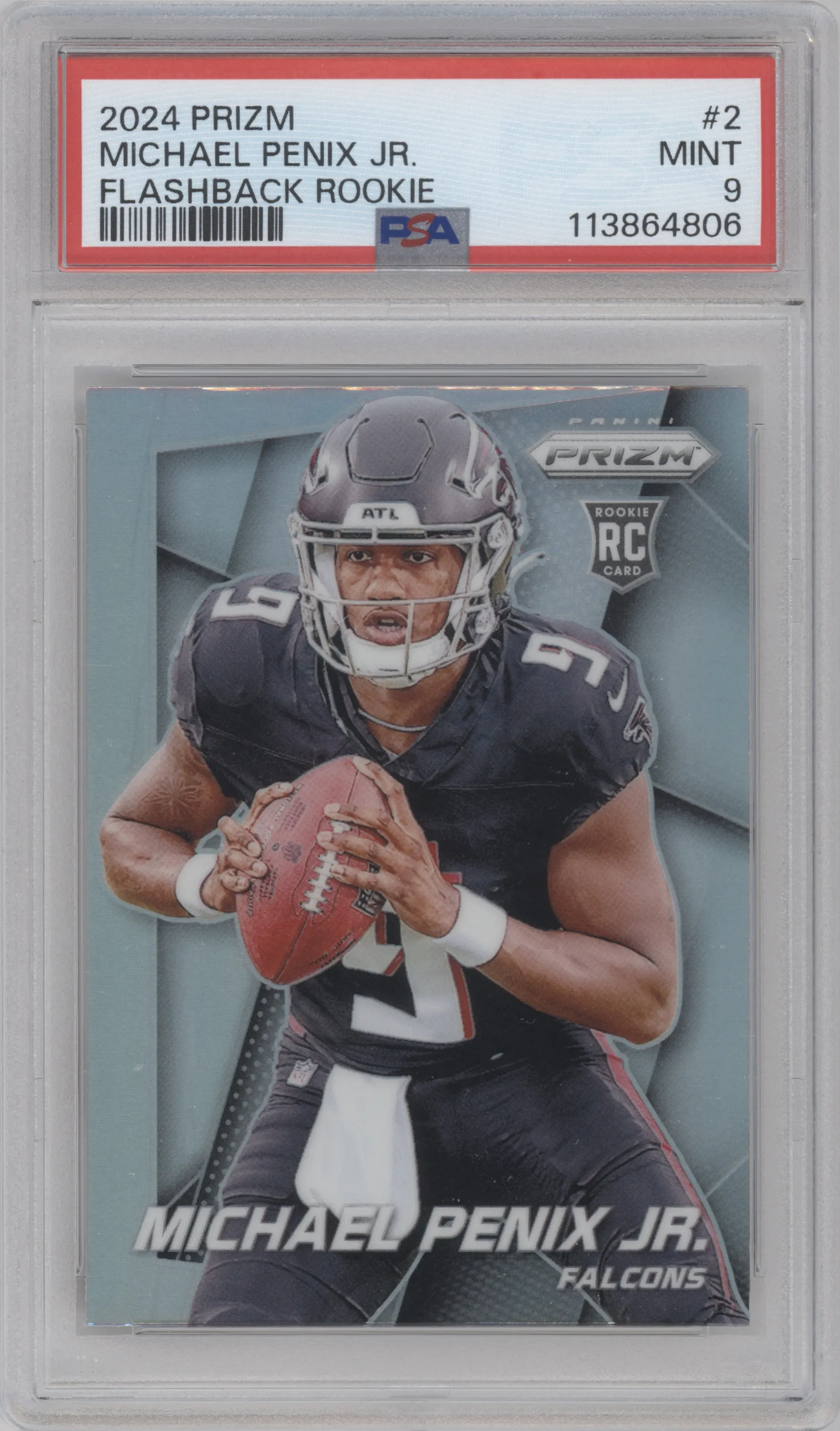 2024 Panini Prizm Flashback Rke. Michael Penix Jr. #2 PSA 9