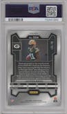 Jayden Reed from the 2023 Panini Prizm set featuring a Blue Sparkle parallel graded by PSA and given an overall grade of 9.