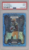 Jayden Reed from the 2023 Panini Prizm set featuring a Blue Sparkle parallel graded by PSA and given an overall grade of 9.