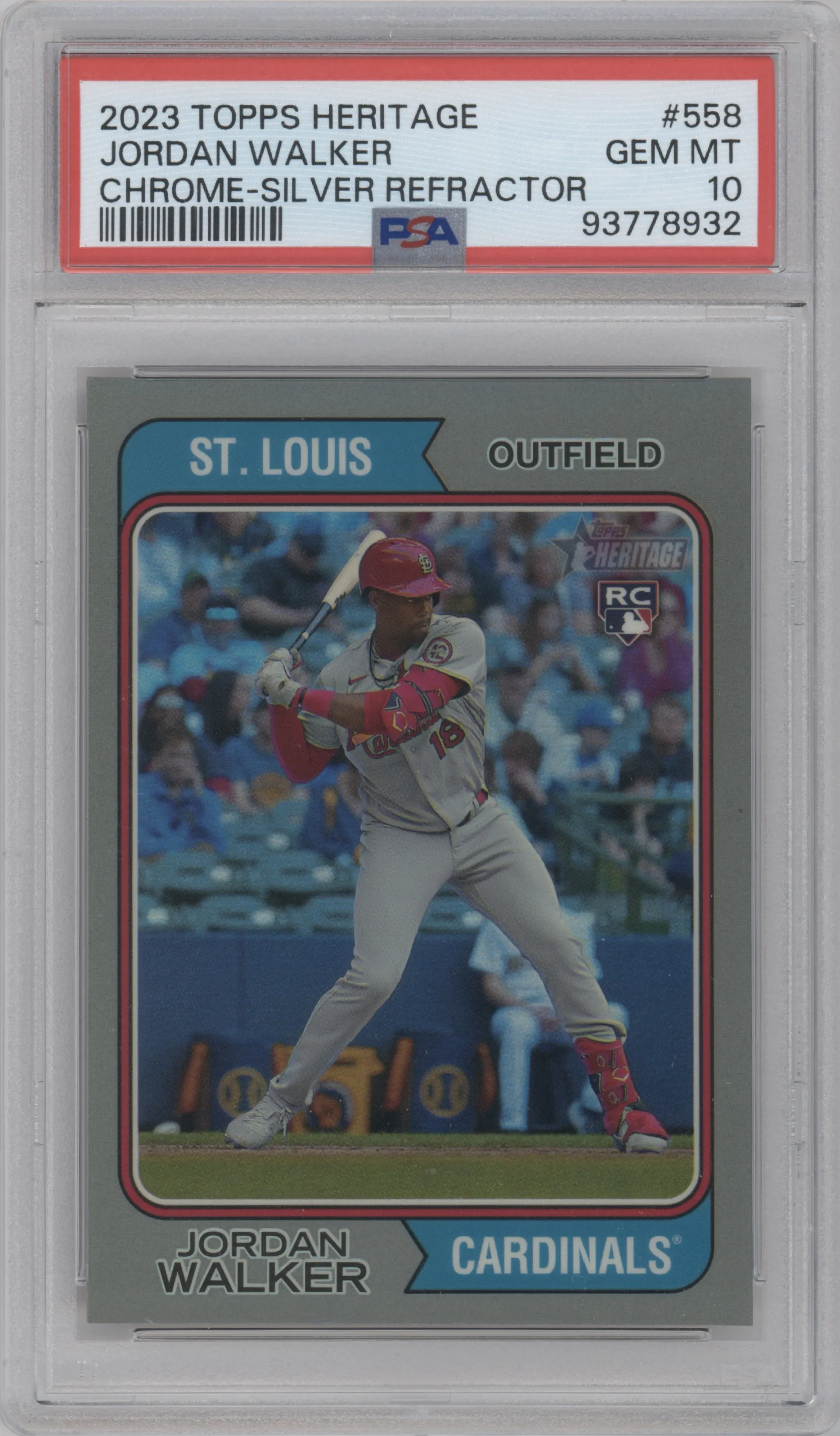2023 Topps Heritage High Number Chrome Jordan Walker Silver Bordered #558 PSA 10