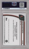 Xavier Restrepo from the 2024 Bowman University Chrome set featuring a Fuchsia Refractor parallel graded by PSA and given an overall grade of 9.