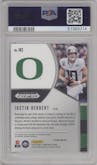 Justin Herbert from the 2020 Panini Prizm Draft Picks set featuring a Silver Prizm parallel graded by PSA and given an overall grade of 10.