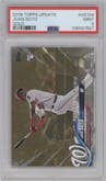 Juan Soto from the 2018 Topps Update set featuring a Gold parallel graded by PSA and given an overall grade of 9.