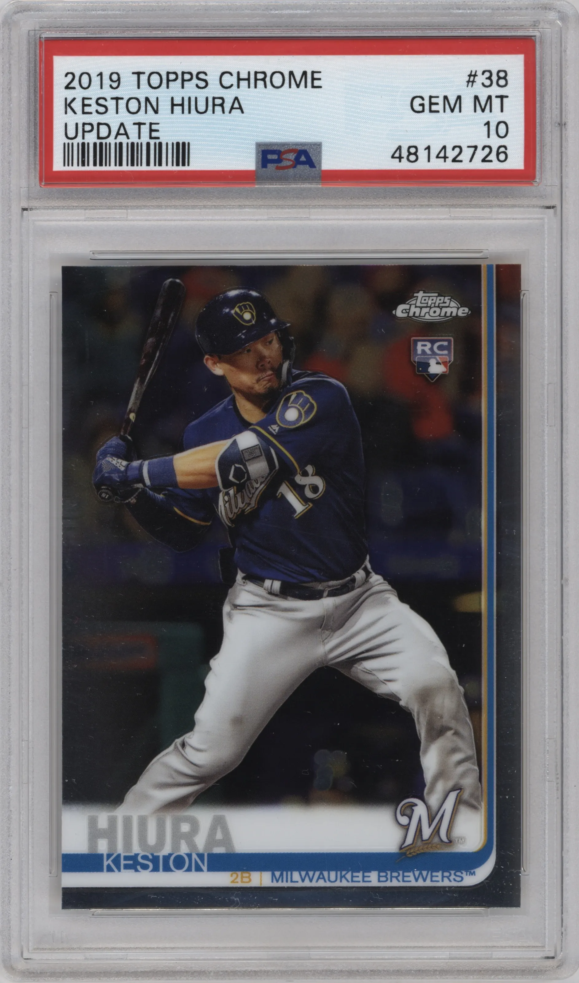2019 Topps Chrome Update Keston Hiura PSA 10