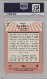 Ronald Acuna Jr. from the 2018 Topps Heritage High Number set graded by PSA and given an overall grade of 10.