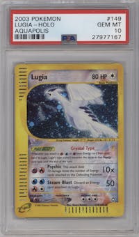 Lugia from the 2003 Pokemon E-CARD set graded by PSA and given an overall grade of 10.
