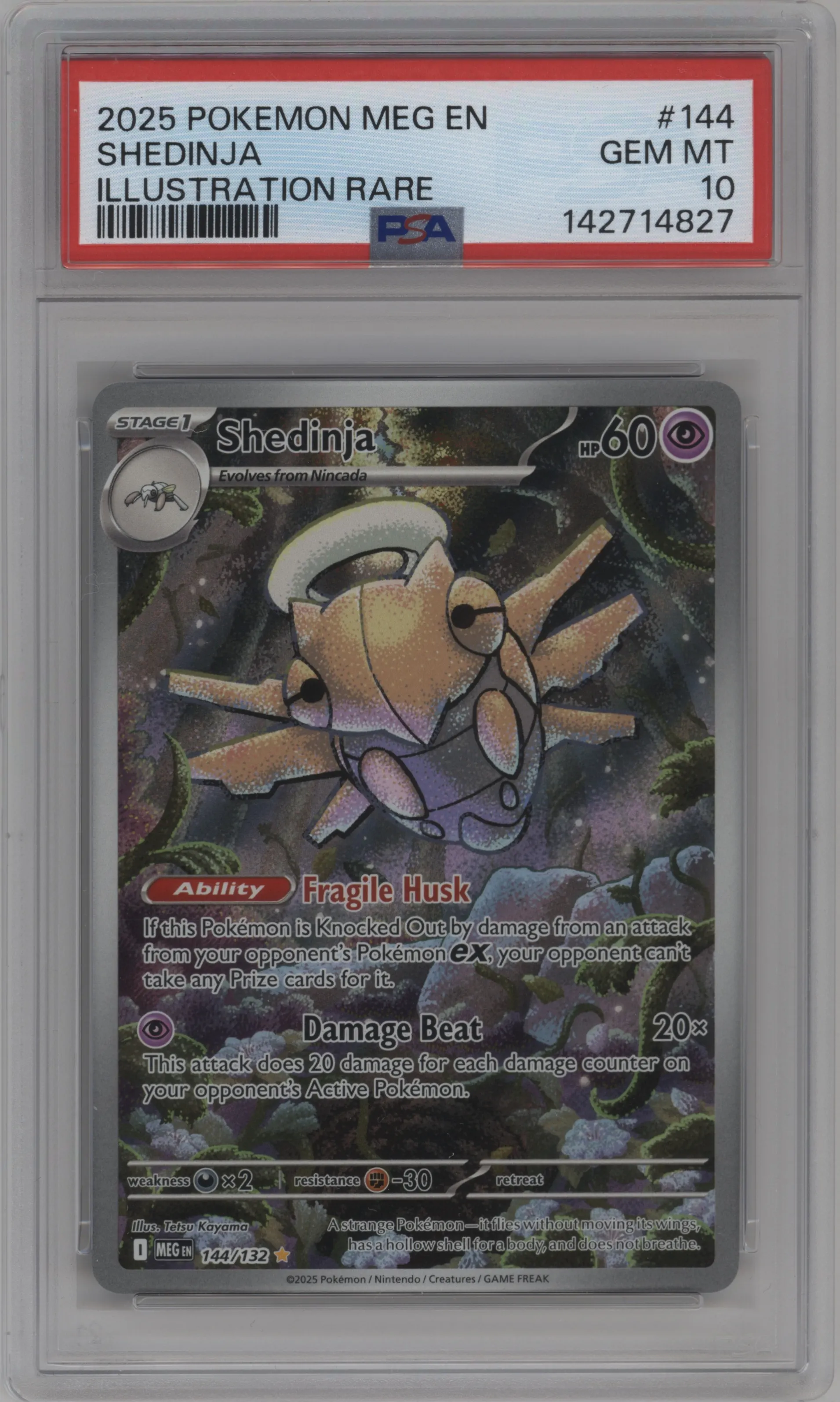 2025 Pokemon Mega Evolution Shedinja PSA 10
