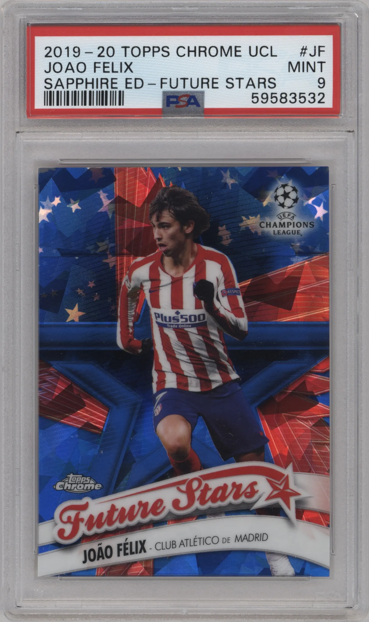 2019 Topps Chrome Sapphire Edition UEFA Champions League Future Stars Joao Felix #FS-JF PSA 9