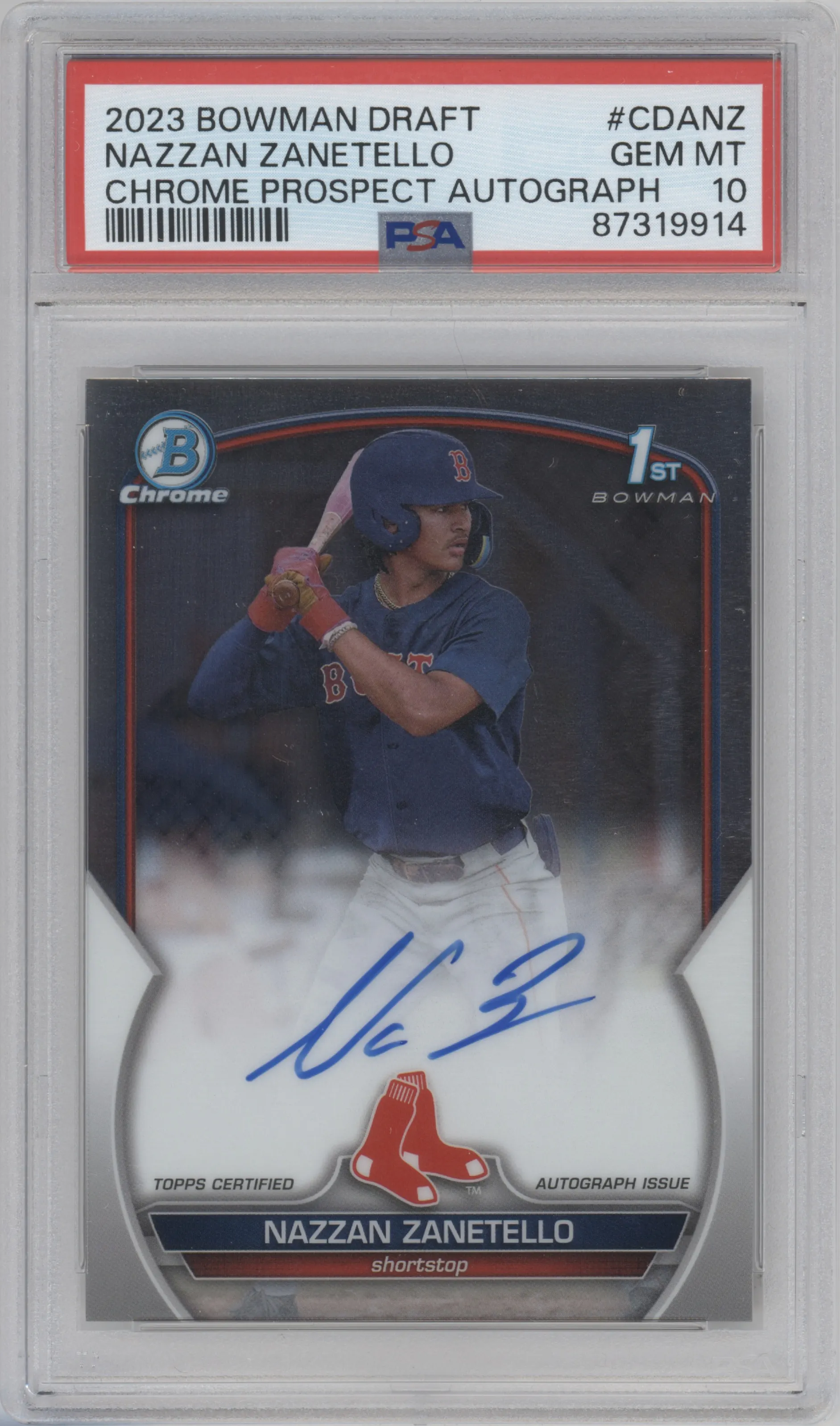 2023 Bowman Draft Chr.Pros.Auto Nazzan Zanetello PSA 10