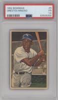 Orestes Minoso from the 1952 Bowman set graded by PSA and given an overall grade of 1.5.