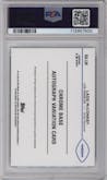 Ladd McConkey  from the 2024 Topps Chrome set featuring a Aqua Sonar Refractor parallel graded by PSA and given an overall grade of 10.