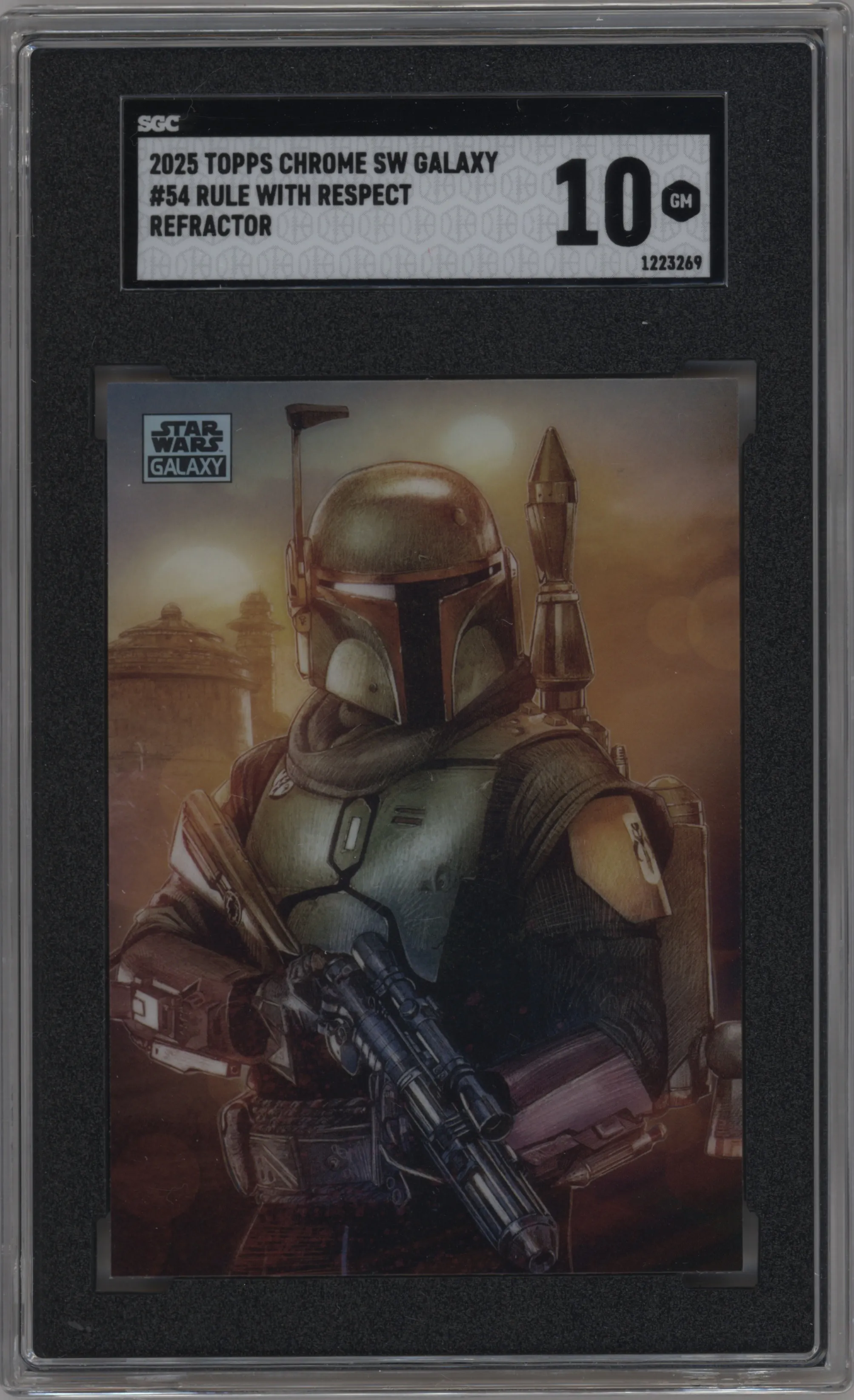 2025 Topps Chrome Star Wars Galaxy Rule With Respect Refractor #54 SGC 10