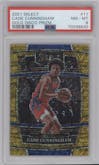 Cade Cunningham from the 2021-22 Panini Select set featuring a Gold Disco parallel graded by PSA and given an overall grade of 8.