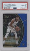 Giannis Antetokounmpo from the 2017-18 Panini Select set featuring a Blue Prizm parallel graded by PSA and given an overall grade of 10.