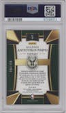 Giannis Antetokounmpo from the 2017-18 Panini Select set featuring a Blue Prizm parallel graded by PSA and given an overall grade of 10.