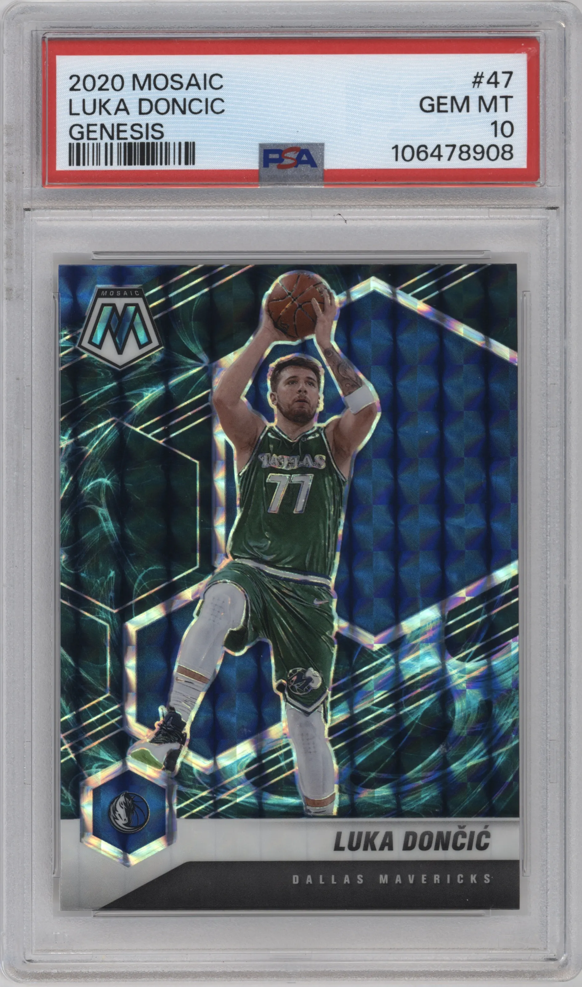 2020 Panini Mosaic Luka Doncic Genesis #47 PSA 10