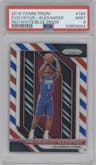 Shai Gilgeous-Alexander from the 2018-19 Panini Prizm set featuring a Red White Blue Prizm parallel graded by PSA and given an overall grade of 9.