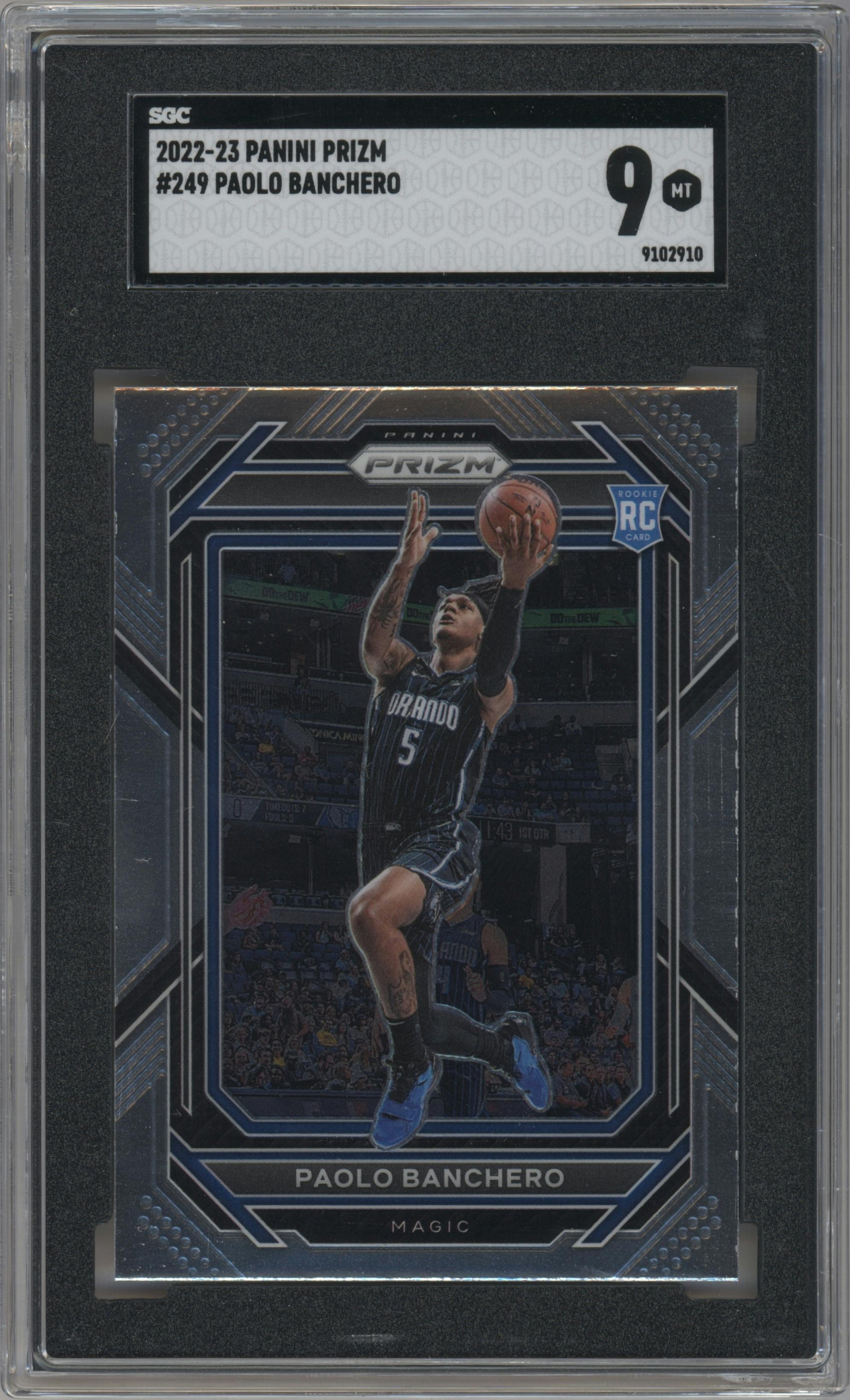 Paolo Banchero from the 2022-23 Panini Prizm  set graded by SGC and given an overall grade of 9.