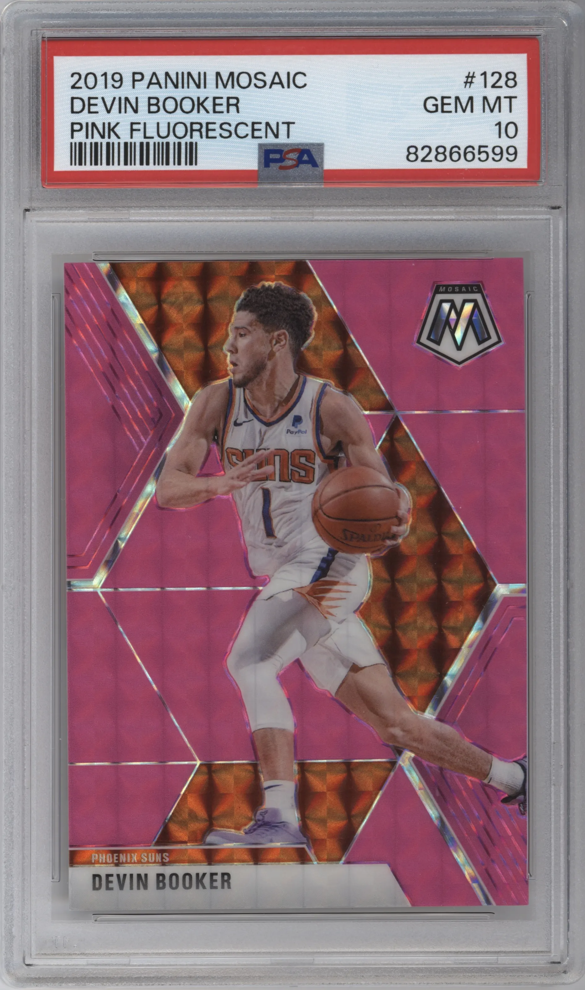 2019 Panini Mosaic Devin Booker Pink Fluorescent PSA 10