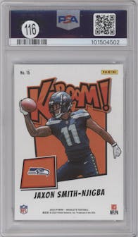 Jaxon Smith-Njigba from the 2023 Panini Absolute set graded by PSA and given an overall grade of 10.