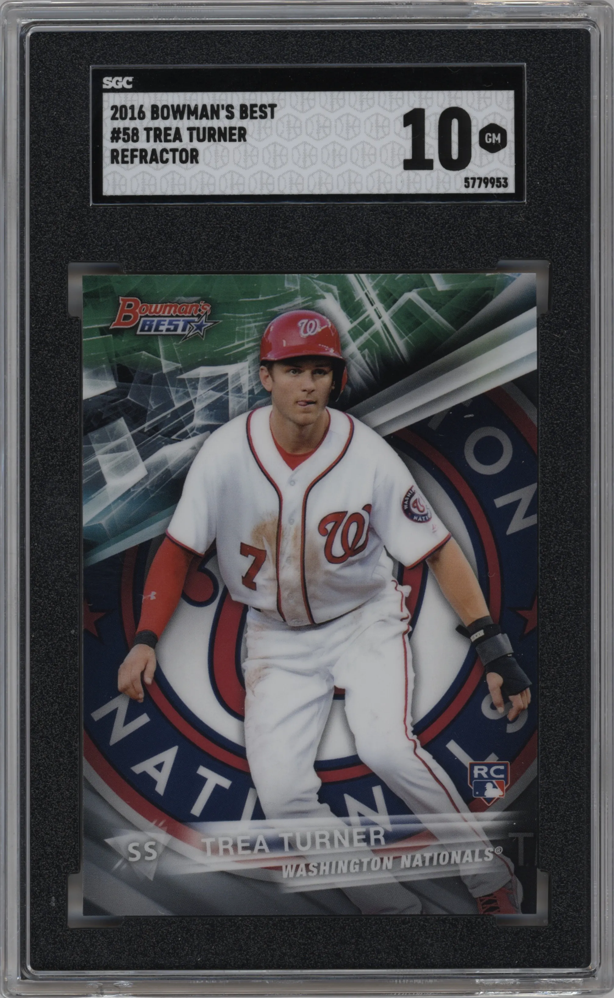 2016 Bowman’s Best Trea Turner Refractor SGC 10