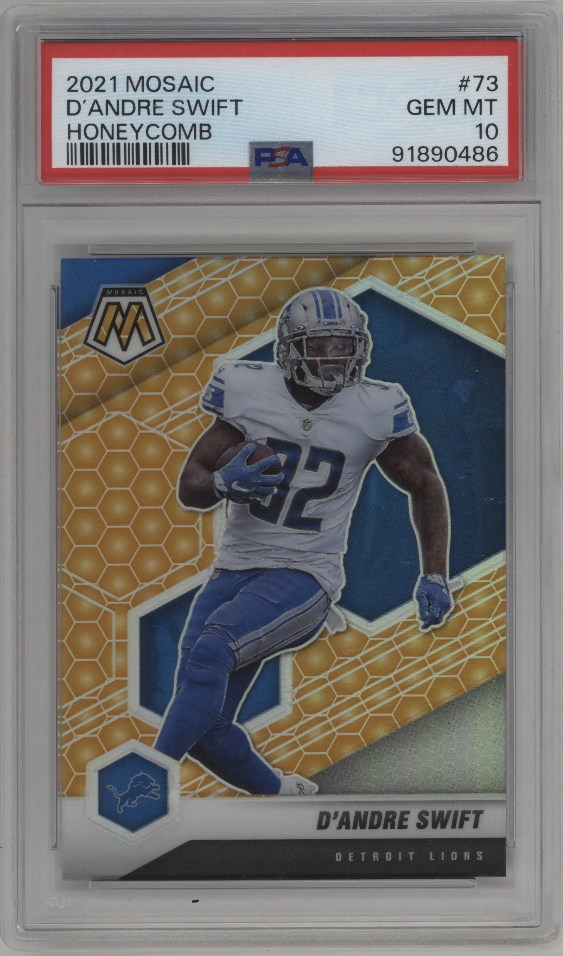 2021 Panini Mosaic D'Andre Swift Honeycomb #73 PSA 10