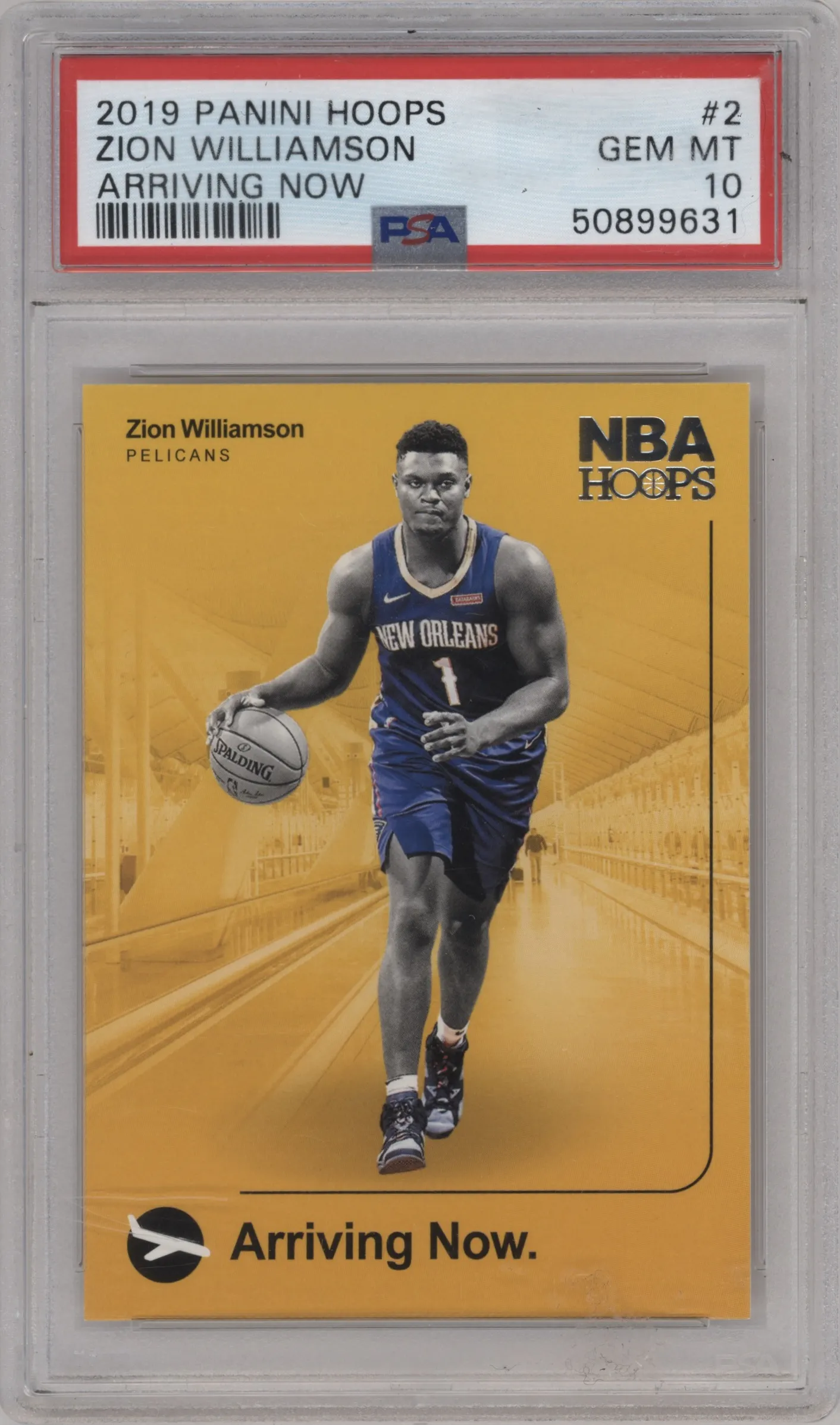 2019 Panini NBA Hoops Arriving Now Zion Williamson PSA 10