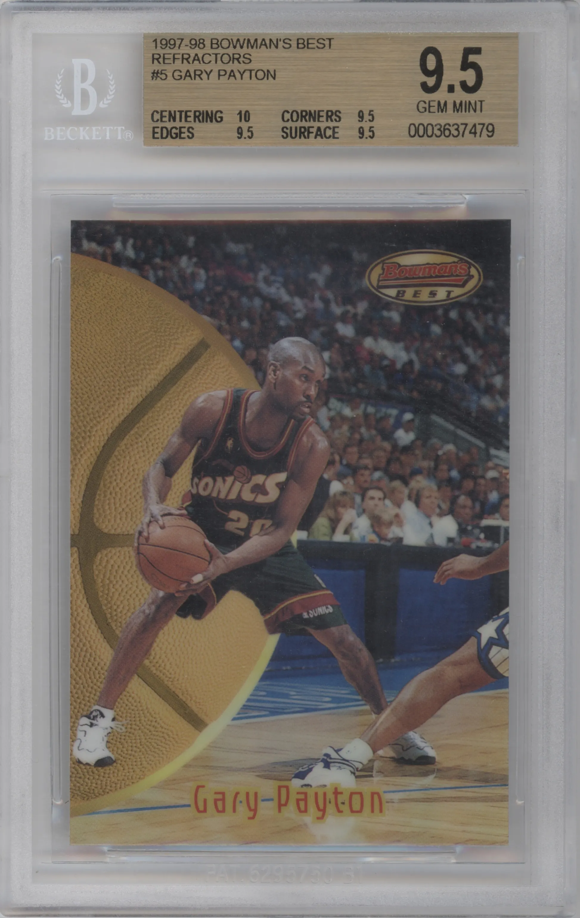 1997 Bowman's Best Gary Payton Refractor #5 BGS 9.5