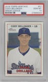 Cody Bellinger from the 2016 Topps Heritage Minor League set graded by PSA and given an overall grade of 10.