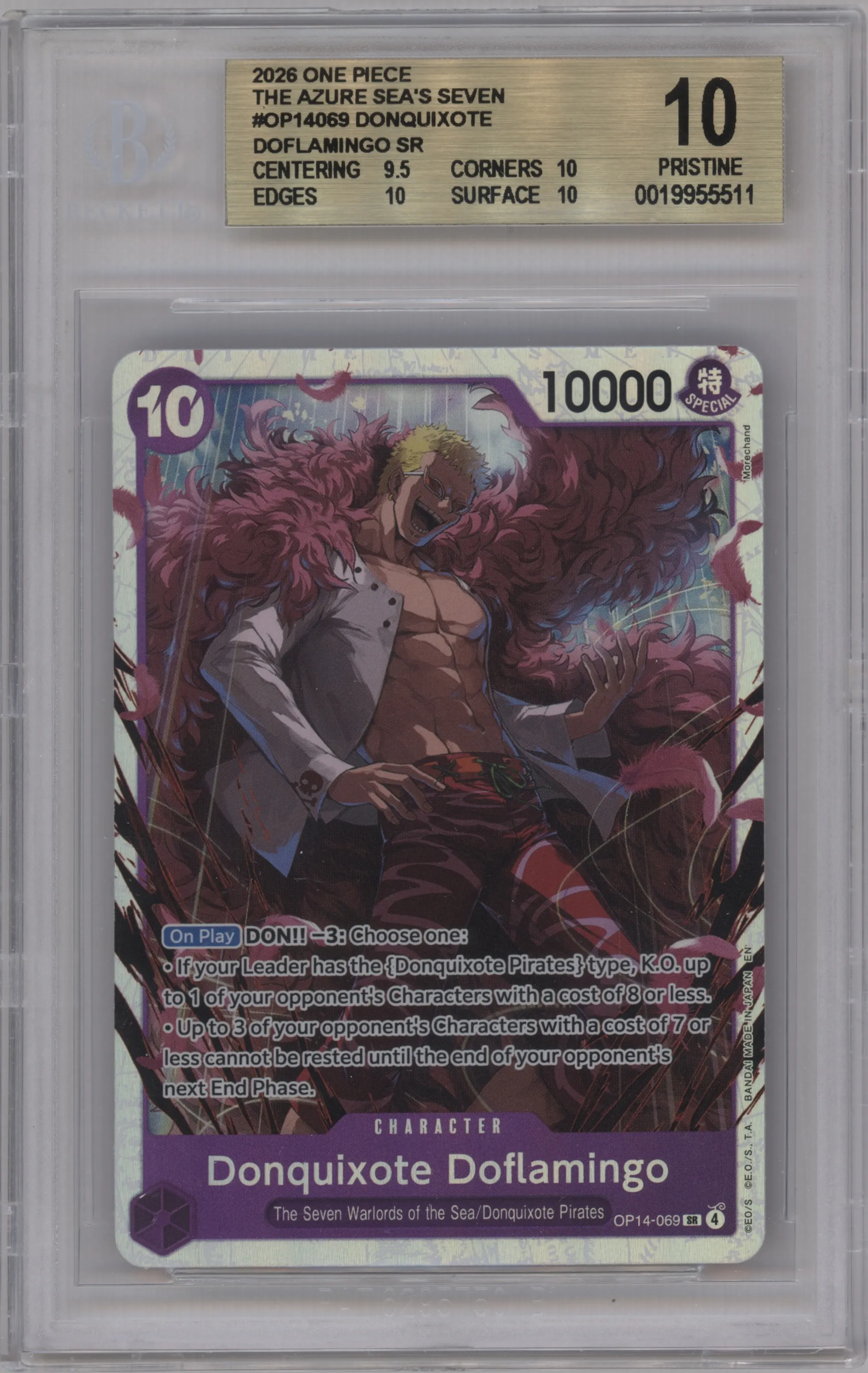2026 One Piece The Azure Sea's Seven Donquixote Doflamingo BGS 10