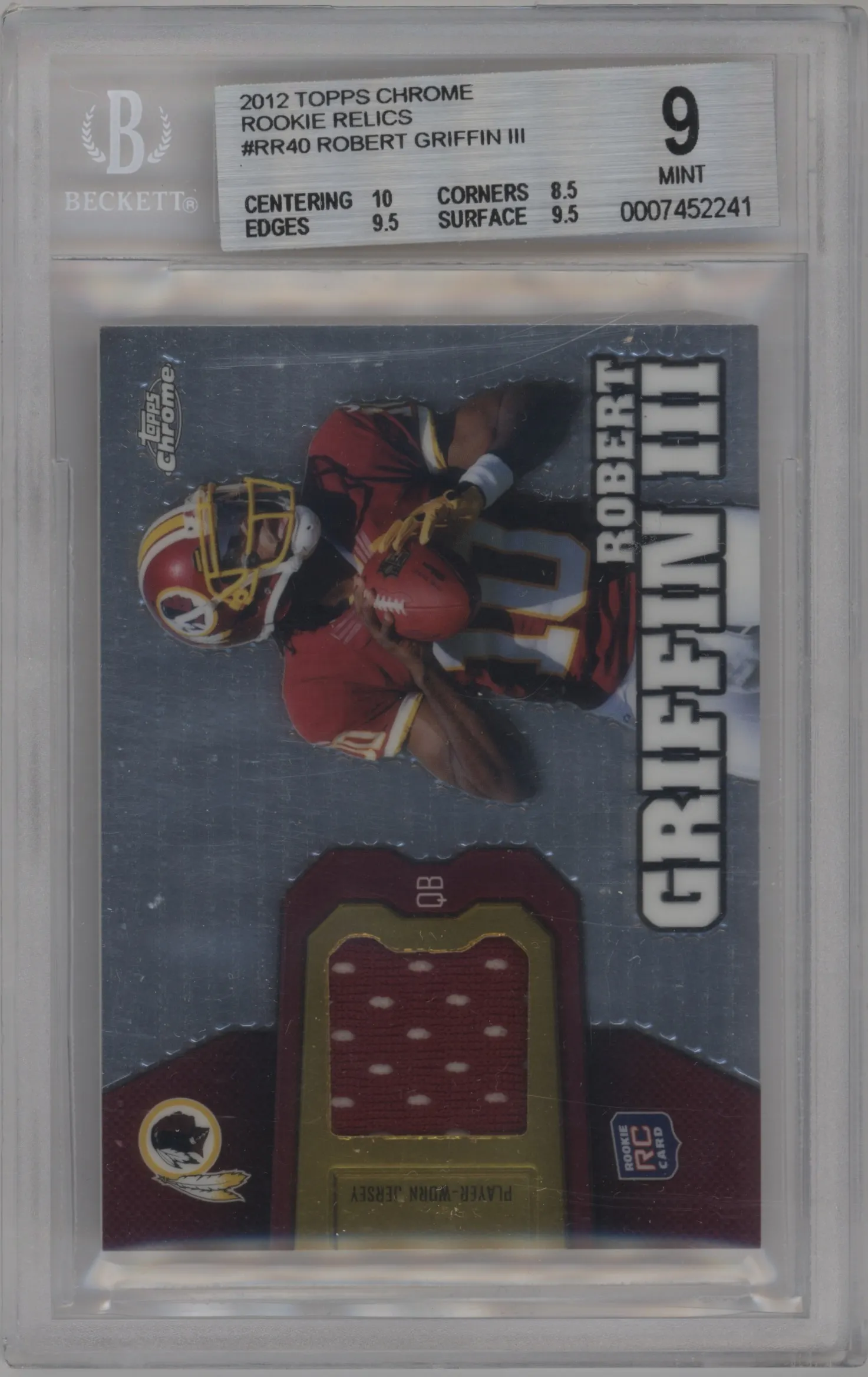 2012 Topps Chrome Rke.Rlc. Robert Griffin III #RR40 BGS 9