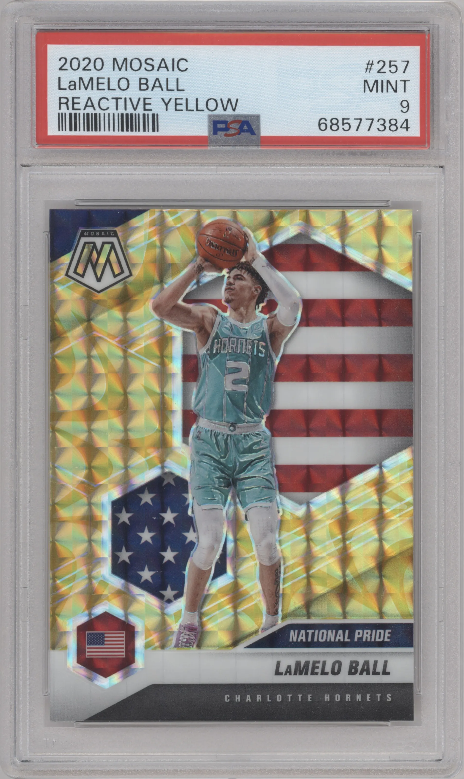 2020 Panini Mosaic LaMelo Ball Reactive Yellow PSA 9