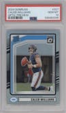 Caleb Williams from the 2024 Donruss set graded by PSA and given an overall grade of 10.