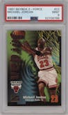 Michael Jordan from the 1997-98 Skybox Z-Force set graded by PSA and given an overall grade of 9.