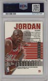 Michael Jordan from the 1997-98 Skybox Z-Force set graded by PSA and given an overall grade of 9.