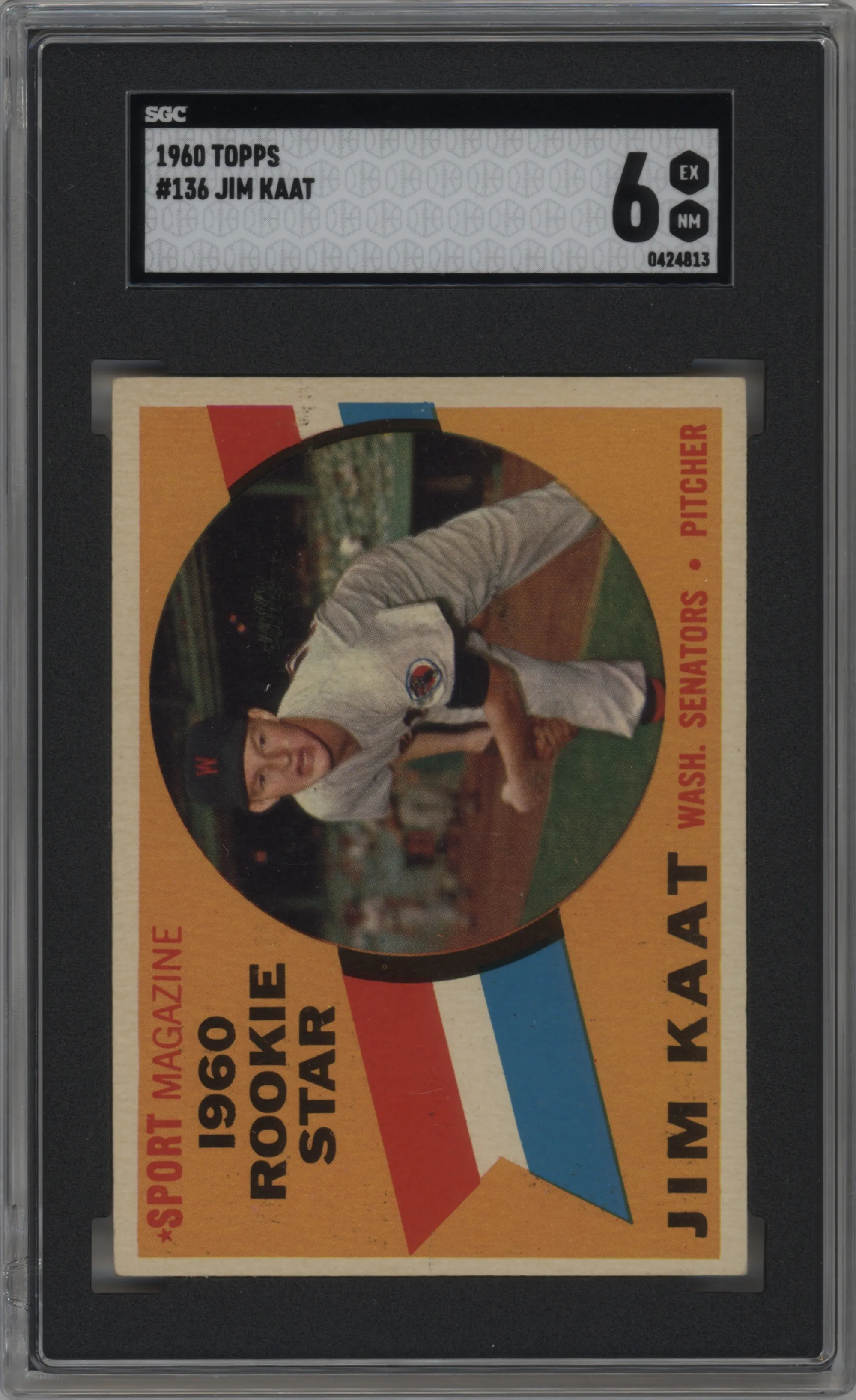 1960 Topps Jim Kaat #136 SGC 6